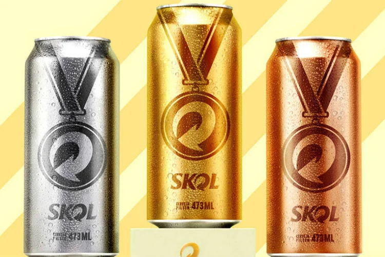 Latas da Skol para a Olimpíada do Rio: ouro, prata e bronze (Reprodução)