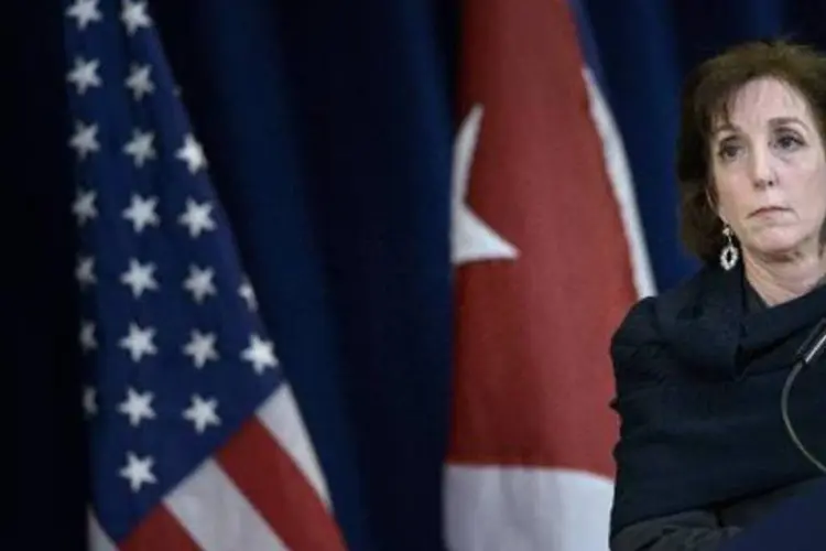 A chefe da diplomacia americana para a América Latina, Roberta Jacobson: Jacobson e Vidal não planejam falar com a imprensa ao término destas negociações (Brendan Smialowski/AFP)