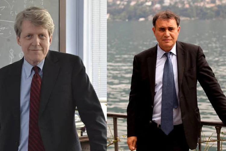 Robert Shiller e Nouriel Roubini (Bloomberg)