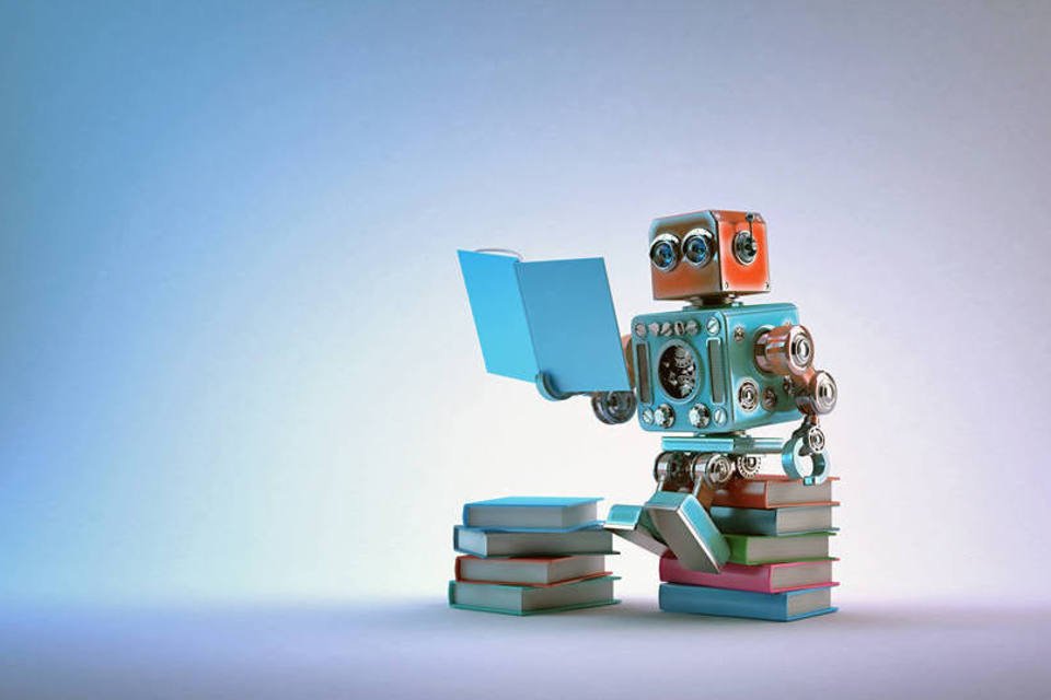 Robô lendo: teste quer analisar se pessoas identificariam arte produzida por IA (Kirillm/Thinkstock)