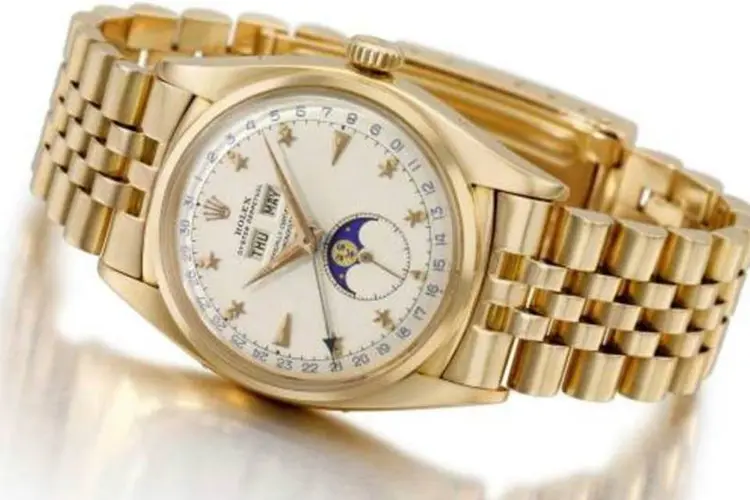 Relógio Rolex está entre as joias que vão à leilão na Caixa Econômica Federal (Divulgação)