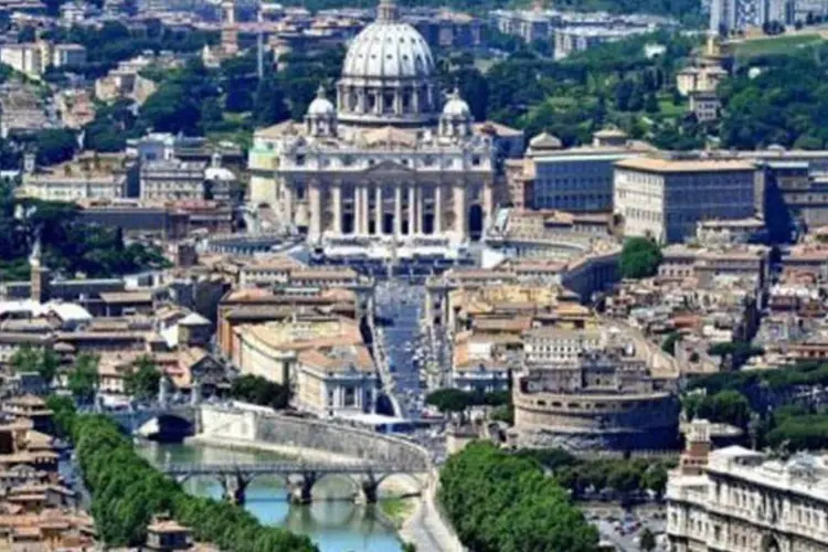 Vista aérea de Roma e da Cidade do Vaticano (AFP)