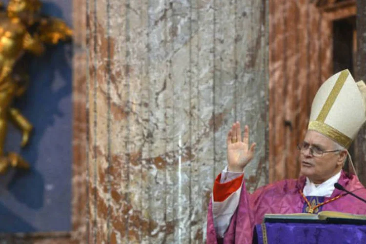 
	O arcebispo de S&atilde;o Paulo, dom Odilo Scherer comanda missa em Roma
 (AFP / Gabriel Bouys)