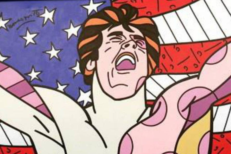 Sylvester Stallone ganha retrato pintado por Romero Britto