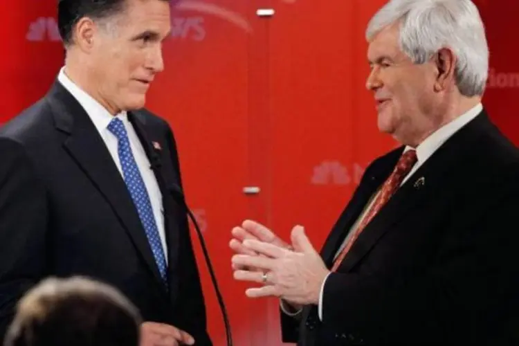 Romney contra Gingrich: disputa pelo voto e pelo dinheiro para a campanha (Chip Somodevilla/Getty Images)