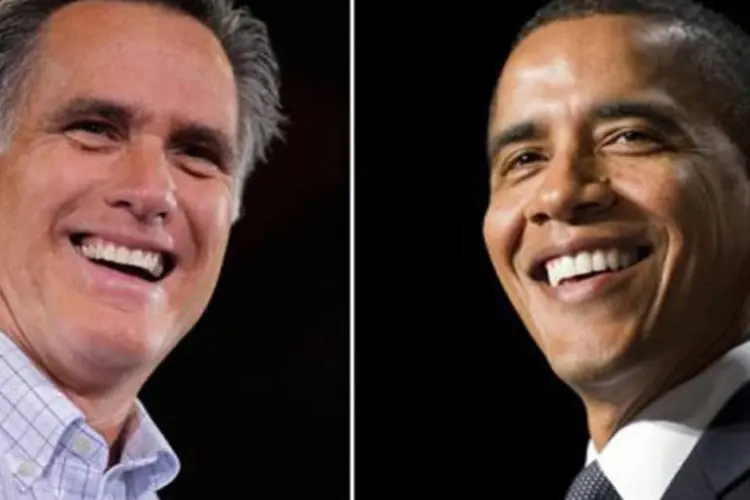 
	Romney e Obama se enfrentar&atilde;o pela presid&ecirc;ncia: embora Obama ainda n&atilde;o tenha chegado ao n&iacute;vel de 2008, sua supremacia sobre Romney &eacute; clara
 (AFP)