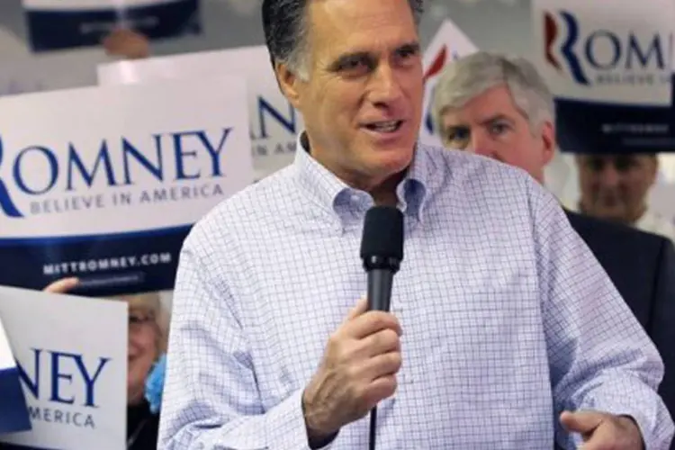 Romney faz campanha em Michigan antes da eleição primária no Estado: o candidato busca convencer os eleitores republicanos sobre suas credenciais conservadoras (Justin Sullivan/Getty Images/AFP)