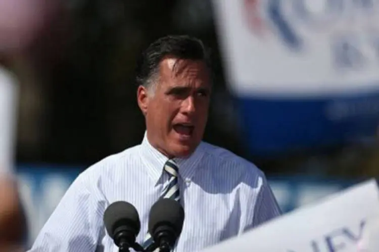 Romney discursa na capital: o último debate, previsto para a próxima segunda-feira na Flórida (sudeste), será dedicado à política externa (©AFP/Getty Images / Mark Wilson)