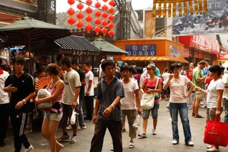 Rua Wangfujing, em Pequim (Cameron Spencer/Getty Images)