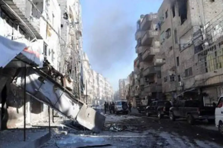 Rua de Damasco: de acordo com a OSDH, mais de 41.000 pessoas, em sua maioria civis, morreram desde o começo da revolta popular (©AFP/Archives)