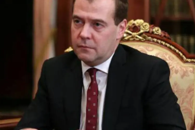 
	Dmitri Medvedev: eleva&ccedil;&atilde;o das taxas de juro &eacute; uma medida tempor&aacute;ria, diz premi&ecirc;
 (Mihail Metzel/AFP)