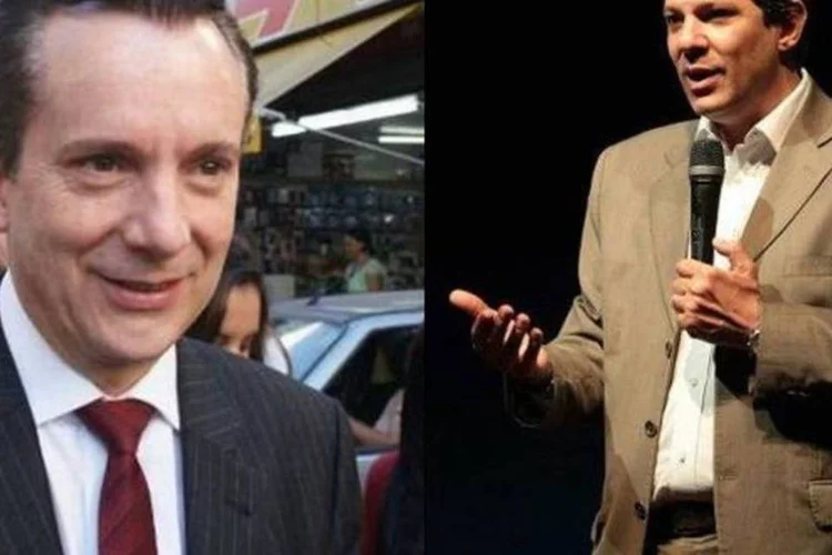Candidatos à Prefeitura de São Paulo: Celso Russomanno e Fernando Haddad (Divulgação/Facebook/Montagem EXAME.com)