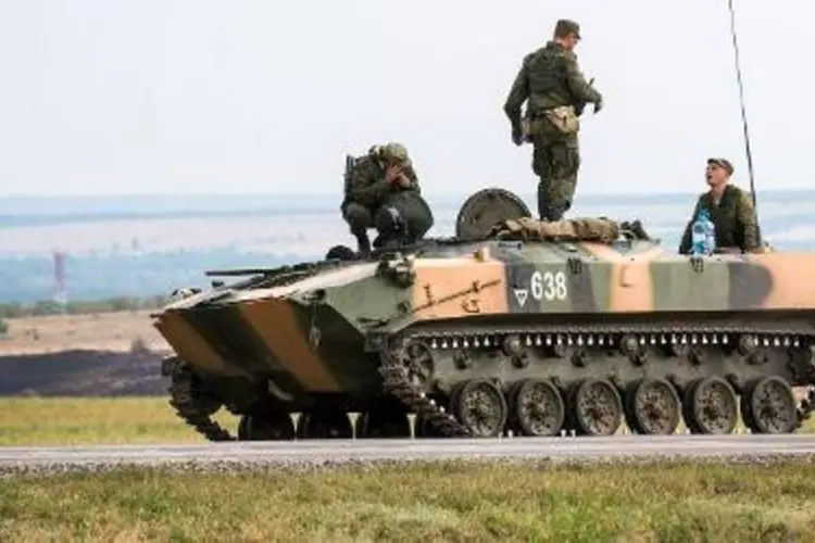 
	Soldados na Ucr&acirc;nia: ex&eacute;rcito ucraniano deve realizar este ano tr&ecirc;s exerc&iacute;cios conjuntos
 (Dmitry Serebryakov/AFP)