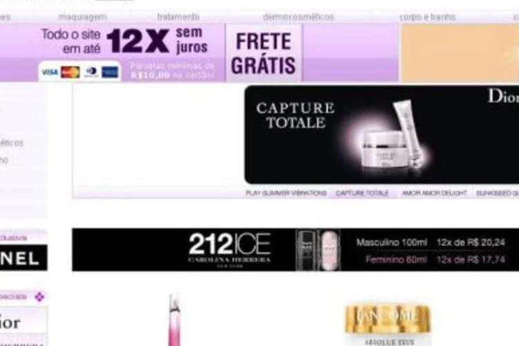 O site brasileiro de cosméticos Sack&#039;s, que foi adquirido pelo grupo francês de bens de luxo LVMH.