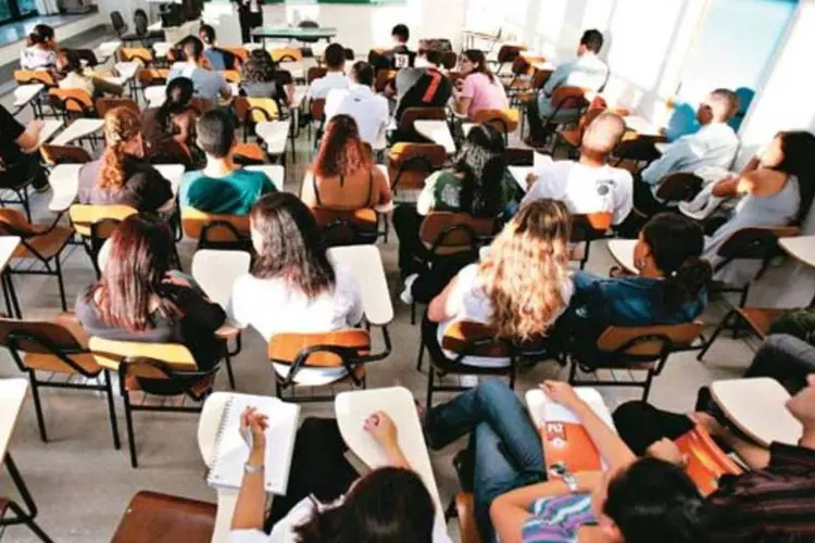 Sala de aula de universidade em São Paulo: para a pesquisadora, a expansão do ensino superior provocou uma queda na sua qualidade (Kiko Ferrite/EXAME.com)