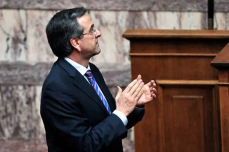 
	O premi&ecirc; grego, Antonis Samaras: ele havia anunciado na ter&ccedil;a-feira um acordo com os credores internacionais
 (Louisa Gouliamaki/AFP)
