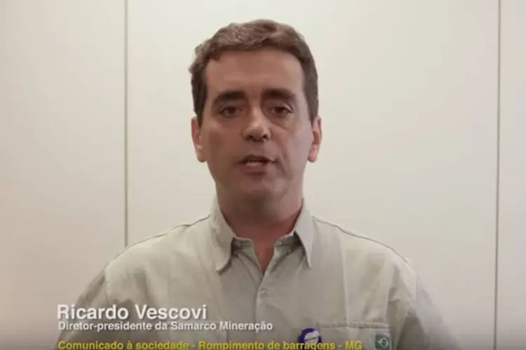 
	Diretor-presidente da Samarco, Ricardo Vescovi: at&eacute; o momento foram confirmadas sete mortes na trag&eacute;dia
 (Reprodução/YouTube)