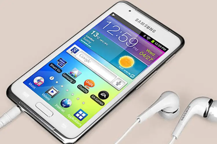 
	Galaxy Player, da Samsung: inten&ccedil;&atilde;o da empresa sul-coreana lan&ccedil;ar um aparelho de m&eacute;dio porte para rivalizar com o iPod Touch
 (Divulgação)