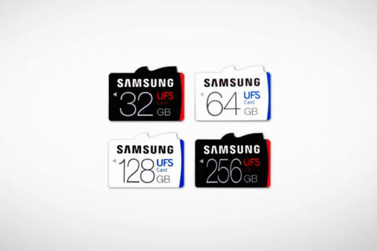 
	UFS: o cart&atilde;o oferece capacidade de armazenamento de 32 GB, 64 GB, 128 GB e 256 GB
 (Divulgação/Samsung)
