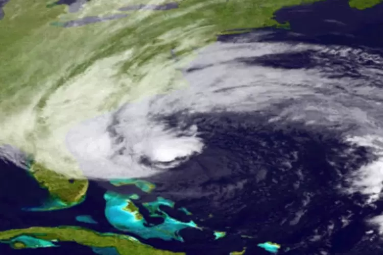 Imagem de satélite do furacão Sandy, de 27 de outubro de 2012 (Getty Images)