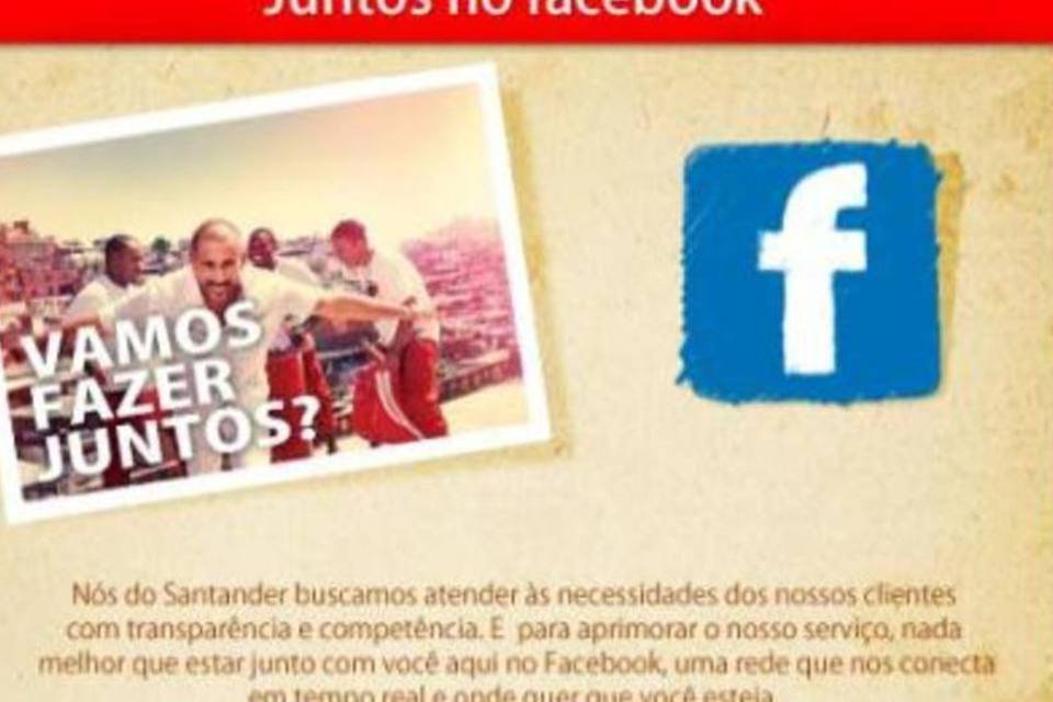 Santander passa a atender clientes pelo Facebook