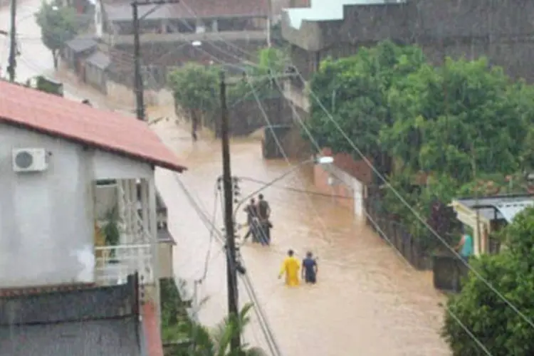 Bairro da Caixa D'Água, em Pádua, está alagado  (Divulgação/Prefeitura de Santo Antônio de Pádua)