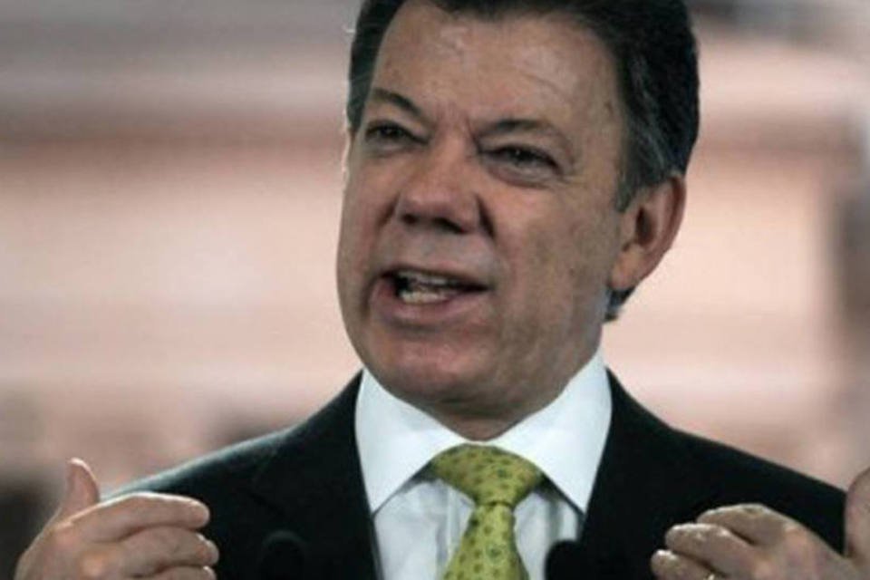 Juan Manuel Santos: os guerrilheiros se queixam que a área, na qual os reféns seriam libertados, foi “militarizada indevidamente pelo governo da Colômbia” (Eitan Abramovich/AFP)