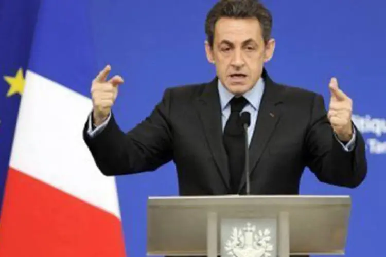 A ascensão do atual presidente francês acontece dois dias depois de seu discurso em um comício em Villepinte (Eric Feferberg/AFP)