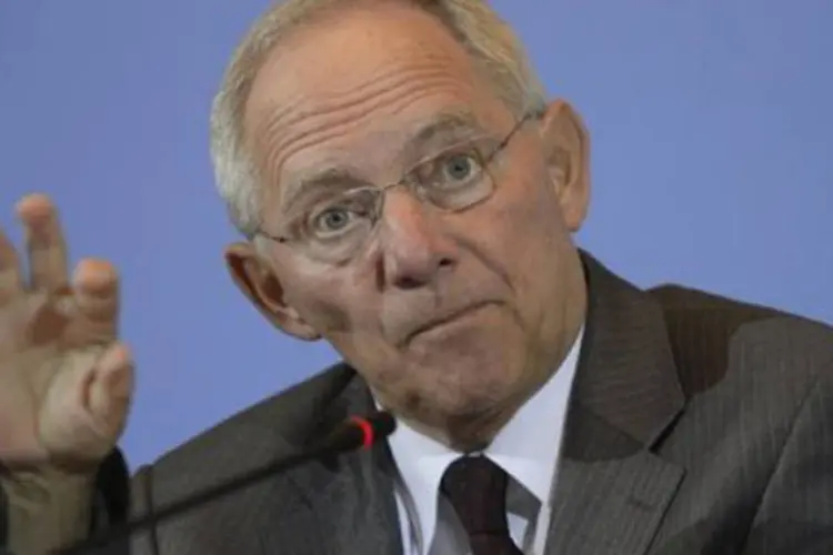 
	O ministro alem&atilde;o, Wolfgang Sch&auml;uble: ele ressaltou a necessidade de estimular o crescimento
 (Odd Andersen/AFP)