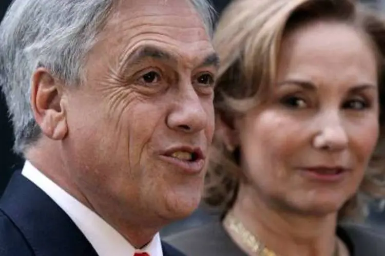 O presidente do Chile, Sebatsian Pinera, com sua mulher (Oli Scarff/Getty Images)
