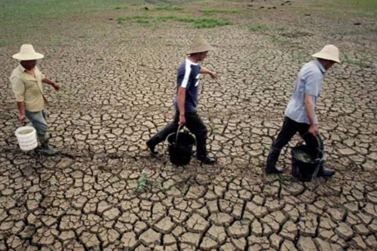
	Seca na China provocada pela estiagem do rio Yangts&eacute;: fen&ocirc;meno ajudou a provocar grande fuga do campo em 1942
 (Getty Images)
