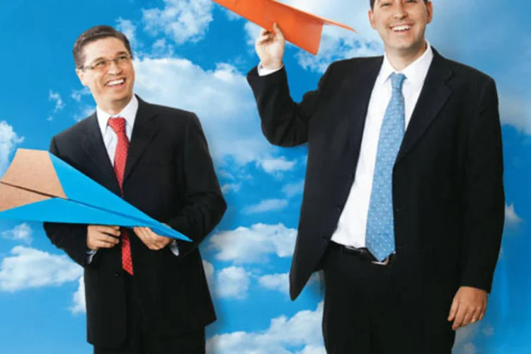 
	Bob Rossato e Alex Todres, s&oacute;cios da Viajanet: a empresa surgiu num momento em que a demanda por viagens no Brasil explodiu
 (Gabriel Rinaldi)