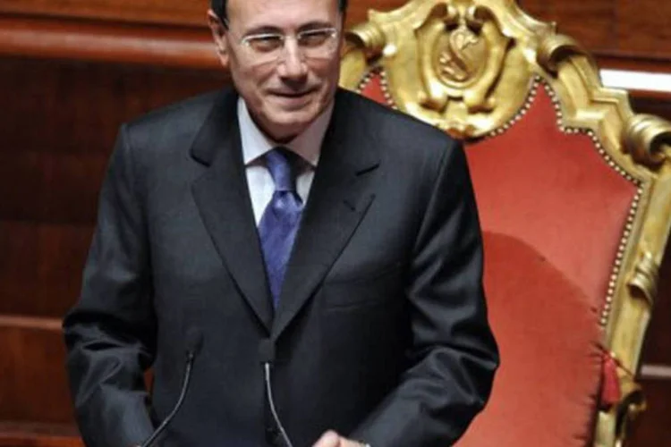Renato Schifani no Senado italiano: "acredito que é necessário e indispensável dar ao exterior um sinal de coesão de nosso país" (Filippo Monteforte/AFP)