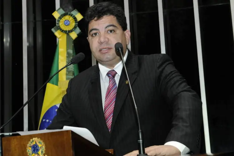 Senador Cidinho Santos (PR-MT) durante um pronunciamento no Senado, em Brasília (Waldemir Barreto/Agência Senado)