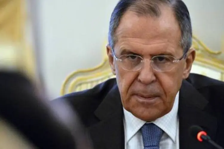 O chanceler russo, Sergei Lavrov: ele pediu à OSCE "que tome rapidamente uma decisão para estender o mandato de sua missão de observação especial e que aumente seu contingente a mil observadores" (Yuri Kadobnov/AFP)