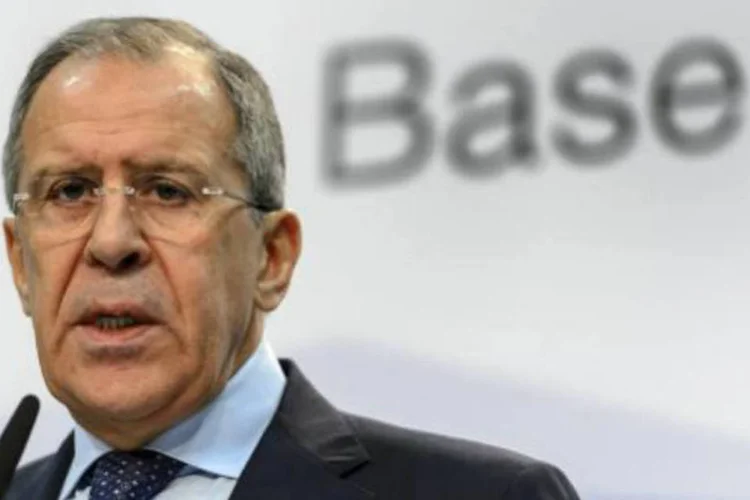 Sergei Lavrov, ministro das Relações Exteriores da Rússia: "e nós lembramos à UE nosso direito de responder" (Fabrice Coffrini/AFP)