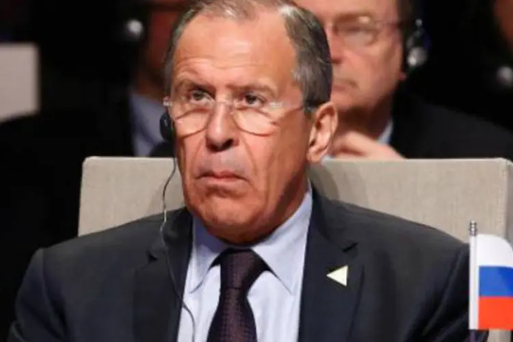 O chanceler russo, Sergei Lavrov: reunião começou no final da tarde (Yves Herman/AFP)