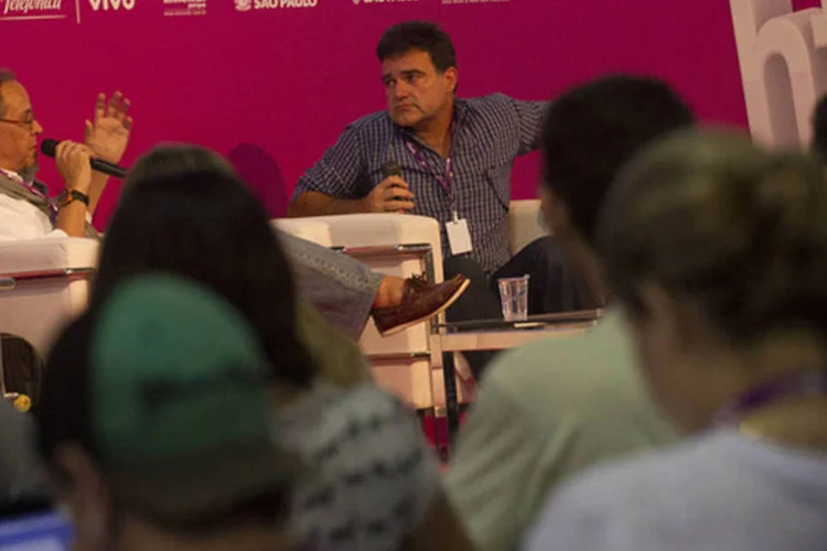 Sergio Valente na palestra sobre convergência e novas tendências da comunicação, no palco Gutenberg da Campus Party (Cristiano Sant´Anna/indicefoto/Campus Party)
