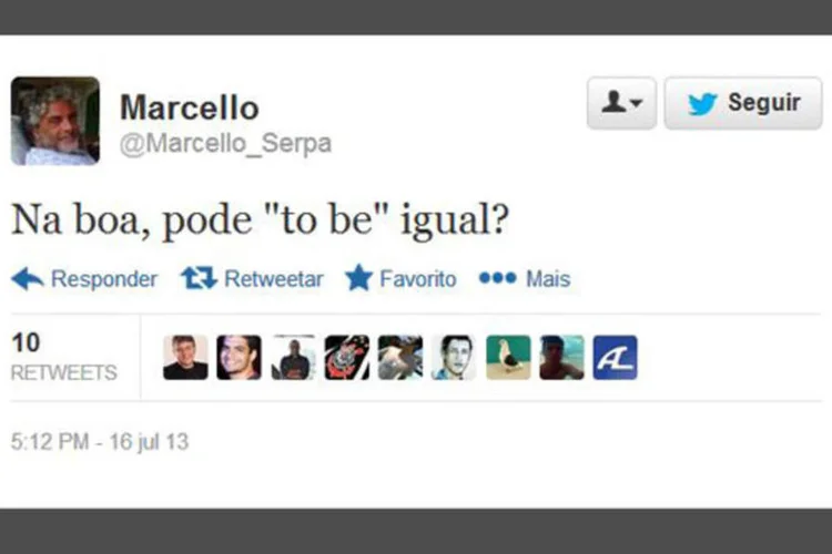 Serpa no Twitter: outra mensagem, ele fez alusão a outro comercial criado pela Africa, o "Sem Papel" (Reprodução)