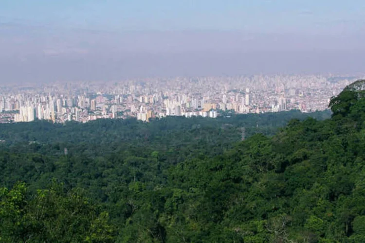 
	S&atilde;o Paulo vista da Serra da Cantareira:&nbsp;Sistema Cantareira &eacute; composto por um conjunto de reservat&oacute;rios de &aacute;gua que se estende da regi&atilde;o norte cidade de S&atilde;o Paulo
 (Wikimedia Commons)