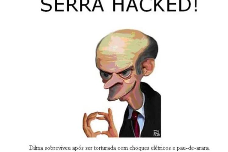 Minutos depois do ataque, o site foi retirado do ar.  (EXAME.com)
