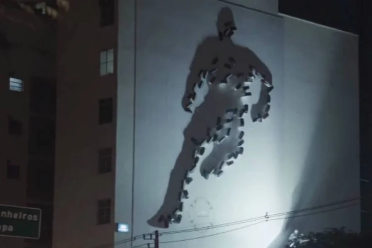 Shadow Art da Hyundai: várias simulações em 3D foram testadas até chegar no projeto final (Reprodução/YouTube/Hyundai Motor Brasil)