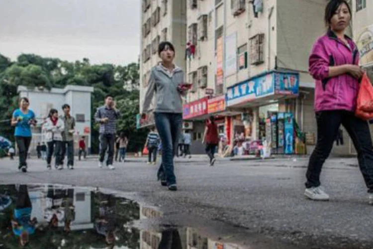 Região da fábrica da Foxconn em Shenzhen: Wu, trabalhador migrante, faz parte dos beneficiados pelo modelo de crescimento chinês destinado à exportação (©AFP / AFP)