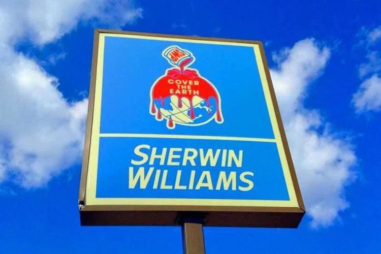 
	Placa com logo da Sherwin-Willians: empresa de tintas norte-americana confirmou acordo para comprar a concorrente Valspar
 (Mike Mozart;Flickr)