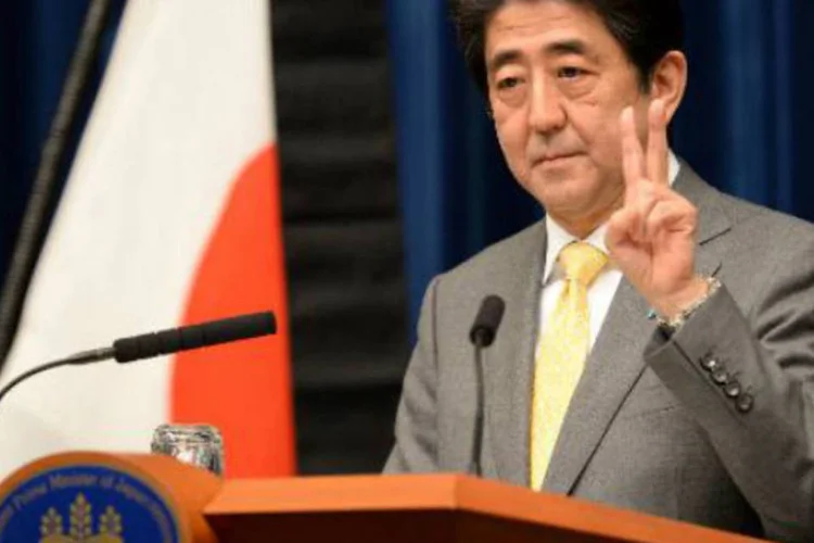 Shinzo Abe: premiê se programou para se encontrar com Trump ainda nesta quinta-feira em Nova York (Toshifumi Kitamura/AFP)