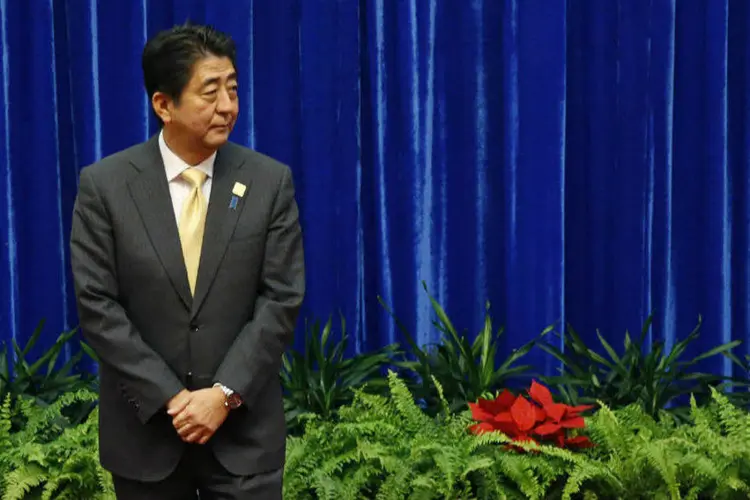 
	Shinzo Abe, primeiro-ministro do Jap&atilde;o: Abe disse que os ve&iacute;culos com c&eacute;lula de combust&iacute;vel movidos a hidrog&ecirc;nio s&atilde;o &ldquo;o melhor carro ecol&oacute;gico&rdquo;
 (Kim Kyung-Hoon/Reuters)