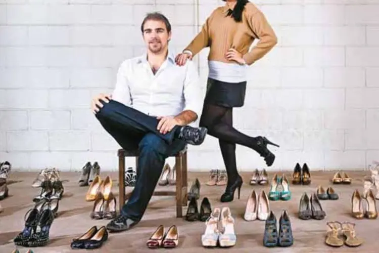Olivier Grinda e Priscilla Whitaker, da Shoes4you: venda de sapatos por assinatura (Germano Lüders/EXAME.com)