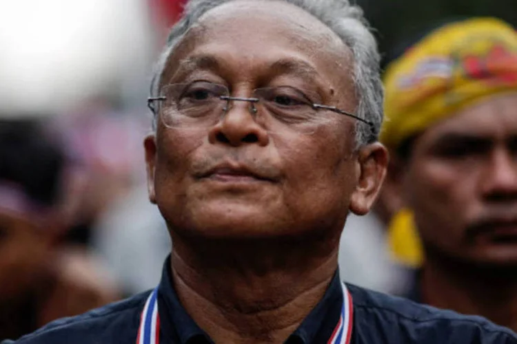 Shutep Thaugsuban, líder dos protestos antigovernamentais na Tailândia: Thaugsuban reiterou sua oposição às eleições do próximo domingo (Dario Pignatelli/Bloomberg)