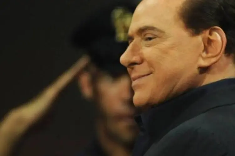 Silvio Berlusconi em jogo do Milan: 'sou o presidente que ganhou mais títulos no futebol' (Valerio Pennicino/Getty Images)