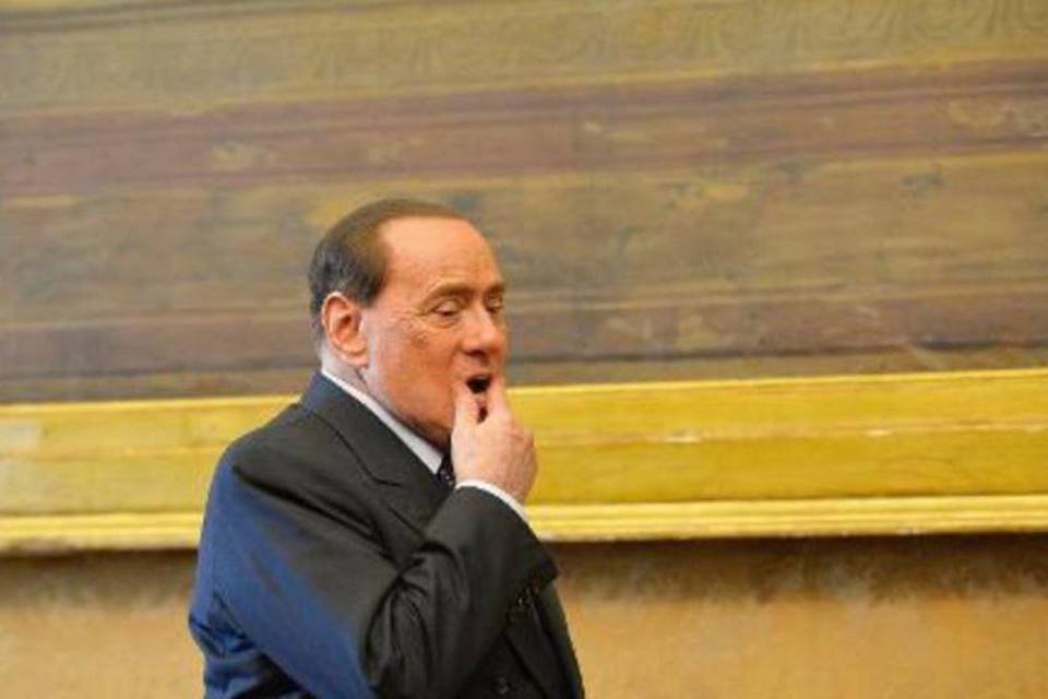 Silvio Berlusconi em Roma: Berlusconi foi condenado em definitivo em agosto a quatro anos de prisão por fraude fiscal, mas a pena foi reduzida (Andreas Solaro/AFP)